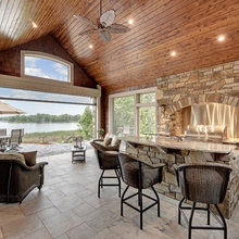 Outdoor room below screen porch