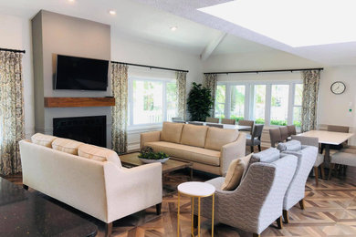 Example of a transitional family room design in Nashville