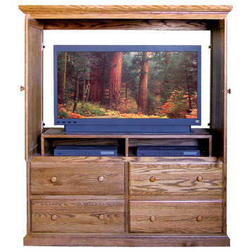 Traditional TV Armoire Unfinished Alder