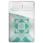 DDCG - Turquoise Pattern King Duvet Cover - Complete the look of your bedroom with the Turquoise Pattern King Duvet Cover. This soft and cozy duvet cover features a turquoise, teal and white geometric design that will add style and comfort to your bedroom. Pair with the Turquoise Pattern Pillow Shams to complete the set, items sold separately.
