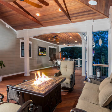 Deck with Covered Porch (detail - firepit)