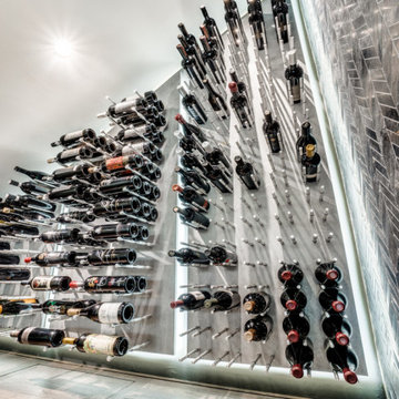 Modern Glass Understairs Wine Wall