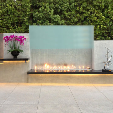 Alta Pool - Contemporary Fireplace
