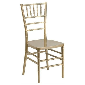 Bowery Hill 17.75" Modern Resin Stacking Chiavari Dining Chair in Gold
