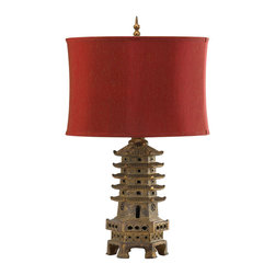 Cyan Design Pagoda Table Lamp in Antique Gold Finish - Table Lamps