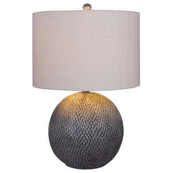 Fangio Lighting's 23.5" Resin Table Lamp, Silver Finish