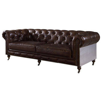 Sofa, Vintage Brown Top Grain Leather