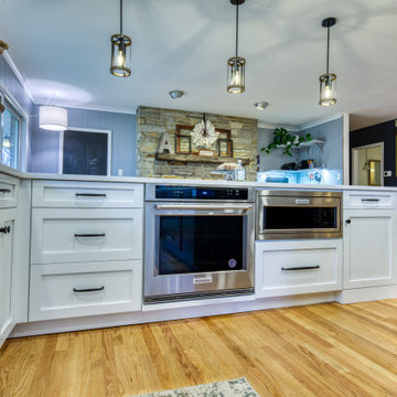 Blue and White Kitchen Design in Forest Hill, MD