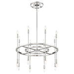 Crystorama - Crystorama Aries 16 Light Chandelier ARS-B4016-PN - 16 Light Chandelier from Aries collection in Polished Nickel finish. Number of Bulbs 16. Max Wattage 40.00 . No bulbs included. Right at home in any space and any lifestyle, the Aries sophisticated shape will define a design scheme with its high polished chrome finish. This collection is anything but ordinary. The unique 10`` oversized canopy accentuates the modern look of the Aries collection. No UL Availability at this time.
