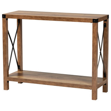 Reese Natural Brown and Black Console Table