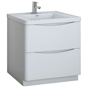 Fresca Tuscany 32" Gloss White Cabinet With Integrated Sink