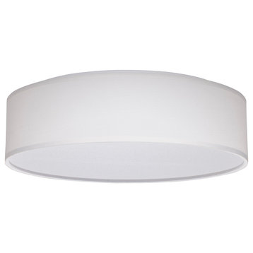 Flush Mount 20W LED - Fabric Drum - Acrylic diffuser - White - California T24 Co