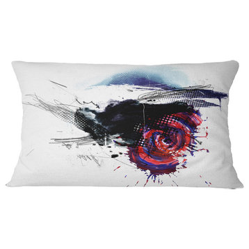 Dark Blue Abstract Splashes Abstract Throw Pillow, 12"x20"