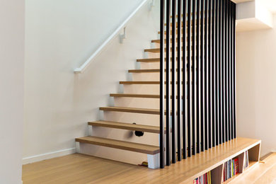 Staircase - contemporary staircase idea in Calgary