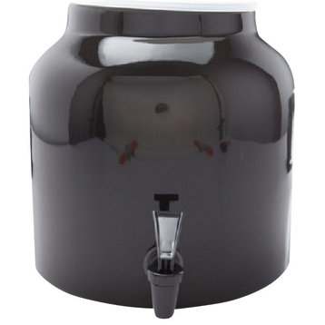 Goldwell Designs Solid Color Water Dispenser Crock, Black