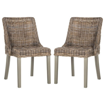 Caprice 18''H Wicker Dining Chair With Leather Handle