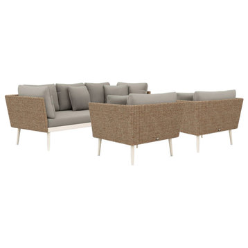 20Twenty 3-Piece Outdoor Seating Set With Sofa and Club Chair, Blond Weave