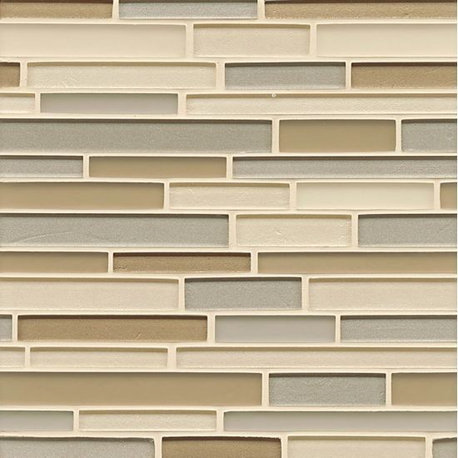 12"x13" Manhattan Gloss/Matte Random Interlocking Glass Mosaic, Time Square