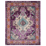 Safavieh - Safavieh Monaco Collection MNC243 Rug, Violet/Light Blue, 8' X 10' - Free-spirited and vibrantly colored, the Safavieh Monaco Collection imparts boho-chic flair on fanciful motifs and classic rug designs. Contemporary decor preferences are indulged in the trendsetting styling and addictive look of Monaco. Power-loomed using soft, durable synthetic yarns creating an erased-weave patina that adds distinctive character to room decor.