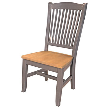 A-America Port Townsend Slatback Dining Side Chair in Gull Gray (Set of 2)