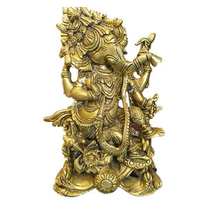 Mogul Interior - Hindu God Ganesh Statue Figurine Idol Ganesha Sculpture Meditation Gift - Decorative Objects And Figurines