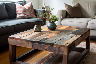 Living room - rustic living room idea in Montreal