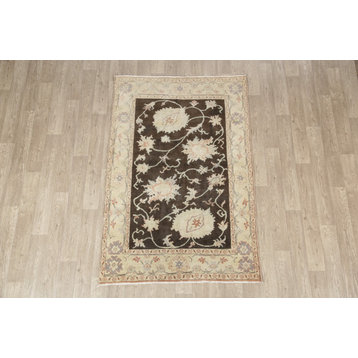 Egyptian Handmade French Toile Vegetable Dye All-Over Rug Oriental, Brown, 5X10