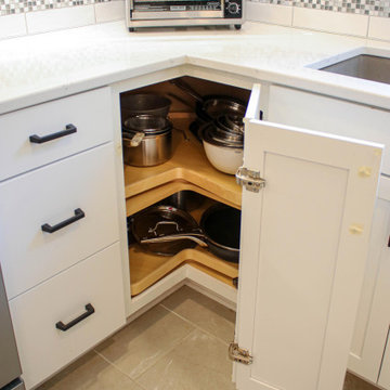 White Kitchen with White Subway Tile and Gray and Black Accent Tile ~ Medina, OH