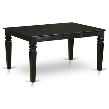 Atlin Designs 42" Rectangular Wood Dining Table in Black