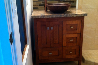 Example of a transitional bathroom design in San Francisco
