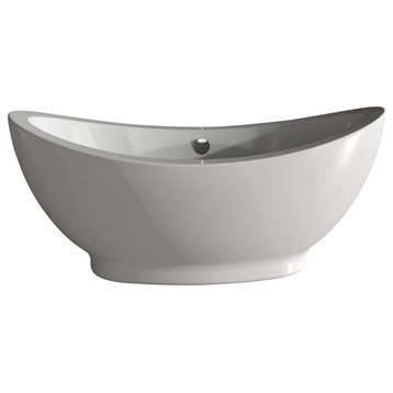 Fine Fixtures Hudson Freestanding Bathtub White With Drain Inclueded