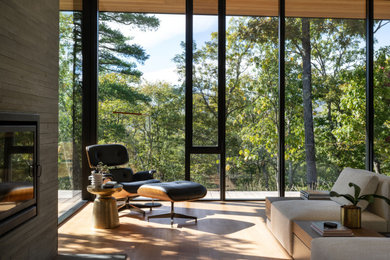 Example of a minimalist living room design in New York