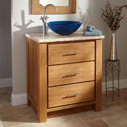 30" VENICA TEAK VESSEL SINK VANITY - Bathroom Vanities And Sink Consoles