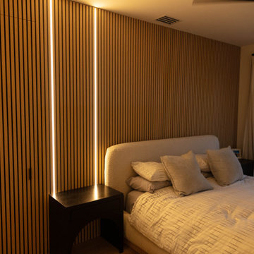 Acoustic Slat Panel Bedroom Accent Wall