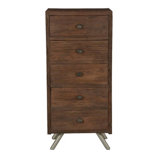 Modern Frontier Mango Wood 5 Drawer Rustic Dresser - Midcentury - Dressers  - by Sierra Living Concepts Inc