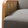 Delphine Cane Accent Chair, Rattan Armchair, Pewter