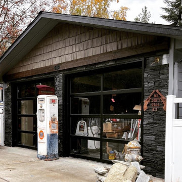 Faux Stone DIY Garage Remodel with Iron Ore Stacked Stone