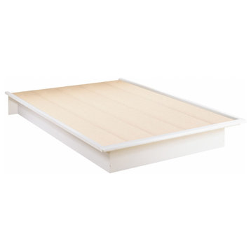 South Shore Step One Full Platform Bed, 54'', Pure White
