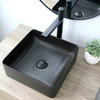 Porcelain Rectangular 14.5" Vessel Ceramic Bathroom Sink Black