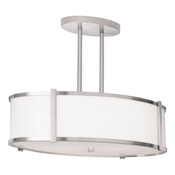 Ilex HRP16-SS-AC-AB-IN Hatbox 16" Round Pendant w. Single Stem. Incandecent. Shi