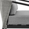Aileen Patio 4-Piece Lounge Set, Aluminum and Wicker With Gray Cushions