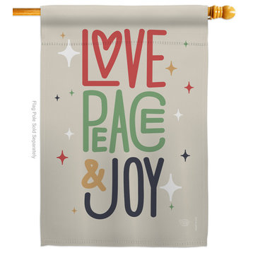 Love Peace & Joy Winter Christmas House Flag