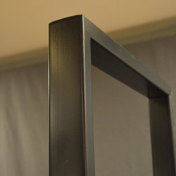 Floating Walnut and steel bookcase - Bookcases
