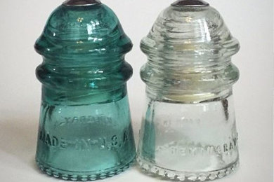 Glass Insulator Salt and Pepper Shakers