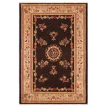Bareens Designer Rugs - Southwestern Heriz Ziegler Eden Brown Tan Hand-Knotted Rug - 5'11'' x 8'5'' - Enhance the ambiance of your home with this magnificent Persian-influenced Turkish hand-knotted rug made by skilled artisans capable of creating the most exceptional vegetable dyes and hand-spun wool. This exquisite handmade rug is a one-of-a-kind Peshawar Kafkaz, otherwise identified as Chobi, Chobi Peshawar, Oushak, or Ziegler rug. These handmade rugs are crafted in Pakistan utilizing superior-quality wool imported from Australia, New Zealand, and Korea in two types of weaves: the Persian weave and the Mori weave. This rug is meticulously crafted by hand using the finest natural vegetable dyes extracted from local plants. The artisans use a blend of hand-spun local and fine merino wool, resulting in a rug with a compelling texture, higher lanolin content, and longer staple. The artisans occasionally incorporate natural or artificial silk into the pile to enhance specific motifs. The finished product is an awe-inspiring execution of flawless design and an understated palette that exudes elegance.