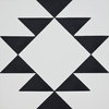 8"x8" Rissani Handmade Cement Tile, White/Black, Set of 12