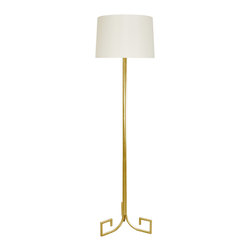 Worlds Away - Worlds Away Merlin Greek Key Floor Lamp - Floor Lamps