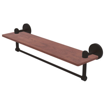 Tango 22" Solid Wood Shelf with Towel Bar, Oil Rubbed Bronze
