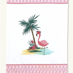 Pom Pom Flamingo Kitchen Towel - Dish Towels