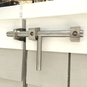 Brushed Stainless Steel Contemporary Lockable Slide Bolt Latch